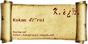 Kokas Örsi névjegykártya